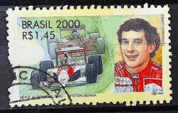 C 2346 Selo Automobilismo Ayrton Senna Formula 1 Carro 2000 Circulado 1