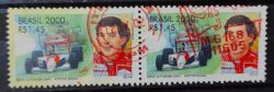 C 2346 Selo Automobilismo Ayrton Senna Formula 1 Carro 2000 Circulado 3 Dupla