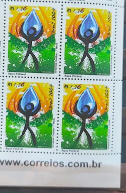 C 2565 Selo Agua Potavel Meio Ambiente Mercosul 2004 Quadra Vinheta Site