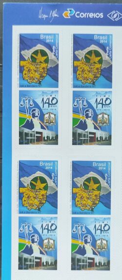 C 3409 Selo Personalizado Tribunal de Justica do Mato Grosso 2015 Quadra Vinheta Correios
