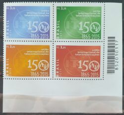 C 3447 Selo UIT Uniao Internacional de Telecomunicacoes Comunicacao 2015 Codigo de Barras