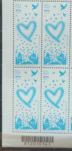 C 3464 Selo Luta contra o Trafico de Pessoas 2015 Quadra Codigo de Barras