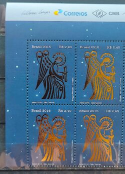 C 3654 Selo Natal Anjo Gabriel Religiao 2016 Quadra Vinheta Correios