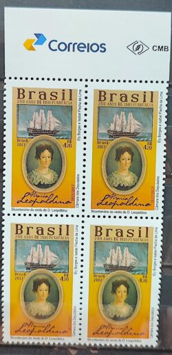 C 3742 Serie 200 Anos de Independencia Bicentenario de Dona Leopoldina 2017 Quadra Vinheta Correios