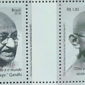 C 3758 Selo 150 Anos do nascimento de Mahatma Gandhi 2018 Variedade Impressao