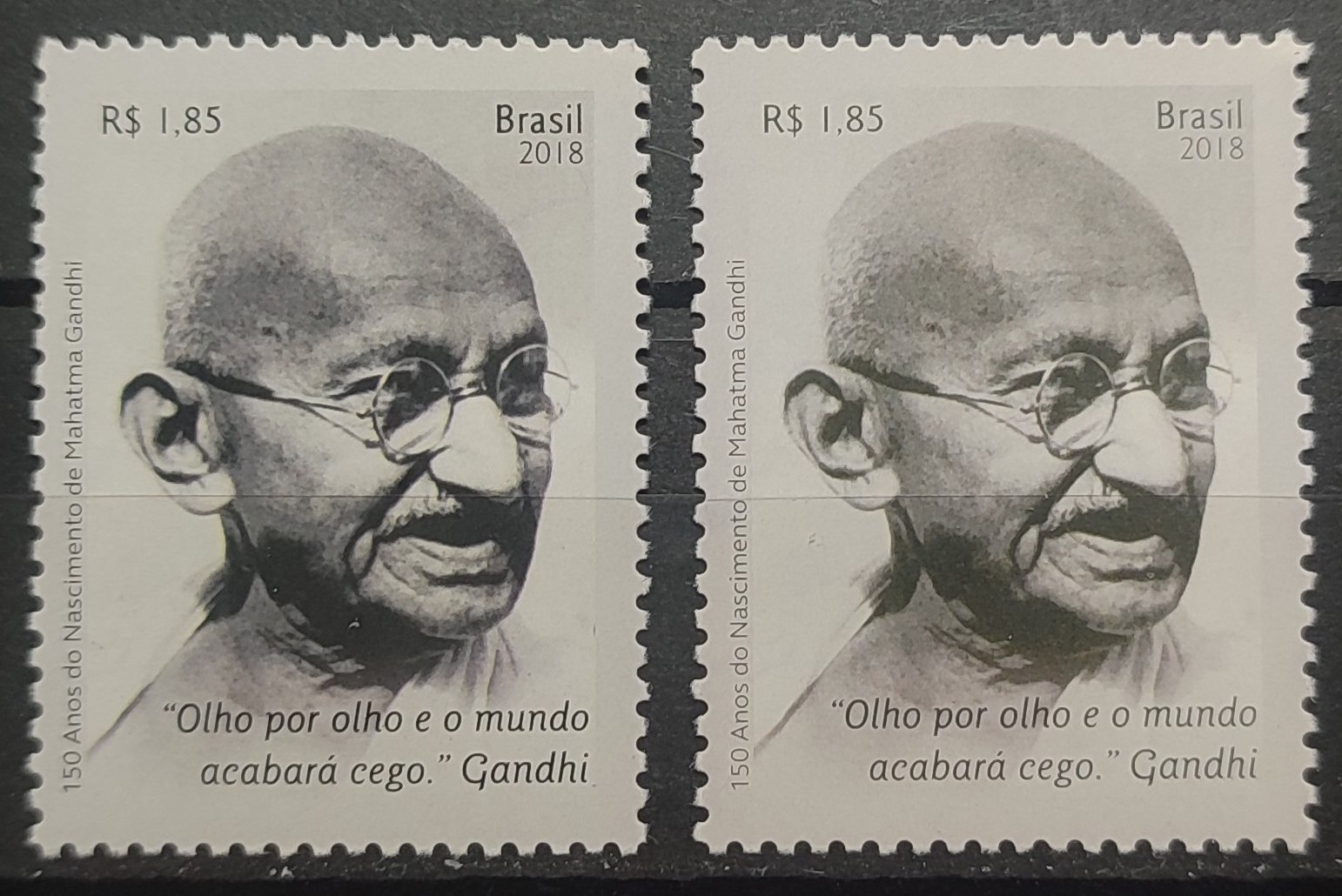 C 3758 Selo Mahatma Gandhi India 2018 Variedade Impressao