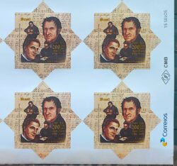 C 3800 Selo Natal 2018 Noite Feliz Padre Mohr Musica Religiao Quadra Vinheta Correios