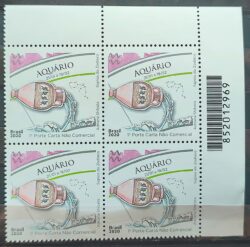 C 3881 Selo Signos do Zodiaco Aquario 2020 Quadra Codigo de Barras