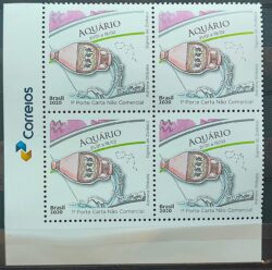 C 3881 Selo Signos do Zodiaco Aquario 2020 Quadra Vinheta Correios