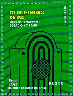 C 4066 Selo Centenario do Radio no Brasil Comunicacao 2022 Transmissao