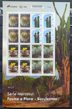 C 4070 Selo Flora e Fauna Suculentas Mercosul 2022 Folha