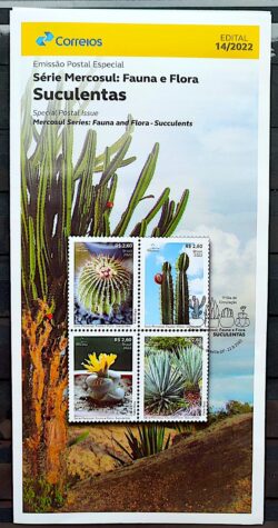Edital 2022 14 Serie Mercosul Flora e Fauna Suculentas Sem Selo