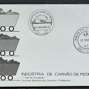Envelope FDC 193 1980 Industria do Carvao de Pedra Energia CBC e CPD SC 01