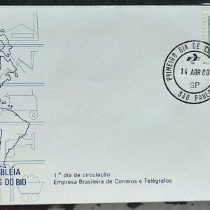 Envelope FDC 194 1980 Assembleia de Governadores BID CPD SP