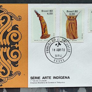 Envelope FDC 195 1980 Arte Indigena Indio CPD Bauru