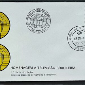 Envelope FDC 196 1980 Televisao Comunicacao CBC e CPD SP