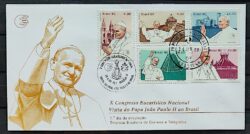 Envelope FDC 201 1980 Papa Joao Paulo Religiao CBC e CPD Brasilia 01
