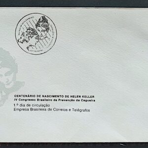 Envelope FDC 204 1980 Prevencao da Cegueira Helen Keller Cego Saude CBC e CPD SP