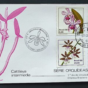 Envelope FDC 207 1980 Orquideas Brasileiras Flora CBC e CPD SP