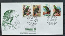 Envelope FDC 208 1980 Pscitacideos Aves Passaros Papagaio Lubrapex CPD Juiz de Fora