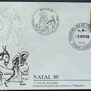 Envelope FDC 210 1980 Natal Religiao CBC e CPD MG
