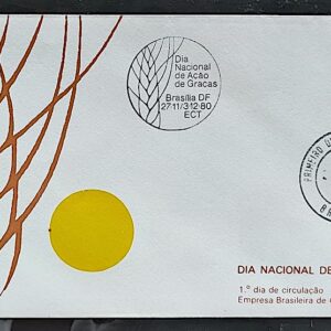 Envelope FDC 214 1980 Dia de Acao de Gracas Religiao CBC e CPD Brasilia