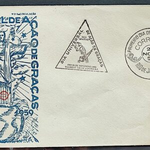 Envelope PVT 000 1959 Dia de Acao de Gracas Religiao CBC RJ