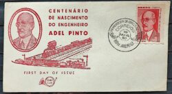 Envelope PVT 000 1960 Centenario Engenheiro Adel Pinto Trem Ferrovia CBC RJ
