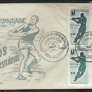 Envelope PVT 000 1963 Jogos Universitarios Arremeso de Peso CBC RJ