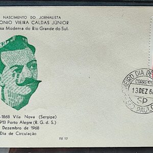 Envelope PVT 000 1968 Jornalista Caldas Junior Imprensa Jornalismo CPD SP