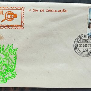 Envelope PVT 000 1971 Anita Garibaldi Militar Cavalo Italia Amazonas CPD AM