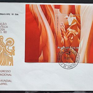 Envelope PVT 000 1980 Anjo Gabriel Religiao Mao CPD RJ