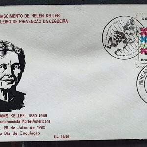 Envelope PVT 014 FIL 1980 Centenario Helen Keller CBC e CPD SP