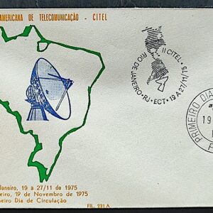 Envelope PVT 231A FIL 1975 Conferencia Interamericana de Telecomunicacao Mapa CBC e CPD SP