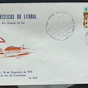 Envelope PVT 235 FIL 1975 Pontos Turisticos do Litoral Torres CBC RS