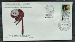 Envelope PVT 247A FIL 1976 Preservacao da Natureza Macaco Mico Leao CBC e CPD RJ