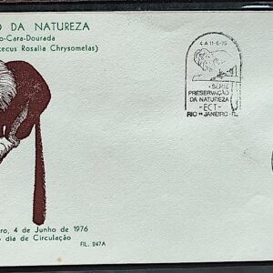 Envelope PVT 247A FIL 1976 Preservacao da Natureza Macaco Mico Leao CBC e CPD RJ
