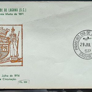 Envelope PVT 252 FIL 1976 Tricentario de Laguna Farol SC CPD SP