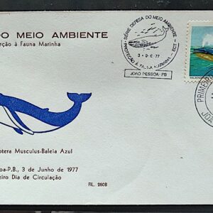 Envelope PVT 280B FIL 1977 Fauna Marinha Baleia CBC e CPD PB