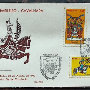 Envelope PVT 290C FIL 1977 Folclore Brasileiro Cavalhada CBC GO