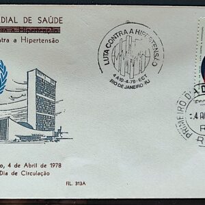 Envelope PVT 313A FIL 1978 Dia Mundial de Saude Hipertensao CBC e CPD RJ