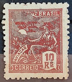 Selo Regular Cod RHM 318 Vovo Aviacao Aviao 10 Reis Filigrana O 1939 2