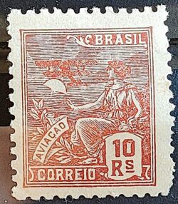 Selo Regular Cod RHM 318 Vovo Aviacao Aviao 10 Reis Filigrana O 1939 3