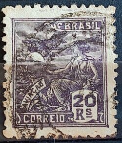 Selo Regular Cod RHM 319 Vovo Aviacao Aviao 20 Reis Filigrana O 1939 Circulado 5