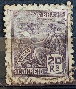 Selo Regular Cod RHM 319 Vovo Aviacao Aviao 20 Reis Filigrana O 1939 Circulado 9