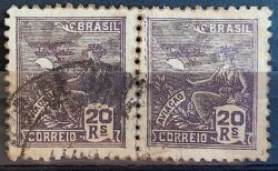Selo Regular Cod RHM 319 Vovo Aviacao Aviao 20 Reis Filigrana O 1939 Dupla Circulado 1
