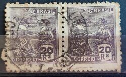 Selo Regular Cod RHM 319 Vovo Aviacao Aviao 20 Reis Filigrana O 1939 Dupla Circulado 3