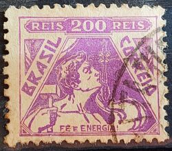 Selo Regular Cod RHM 322A Vovo Fe e Energia Religiao 200 Reis Filigrana O 1940 Circulado 1