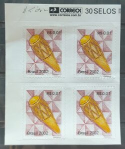 Selo Regular Cod RHM 834 Instrumento Musical Atabaque 2005 Quadra Vinheta Correios