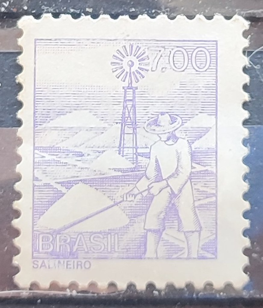 Selo Regular RHM 569 Profissao Salineiro Catavento 1976